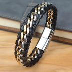 YKRON Genuine Leather Chain Bracelet