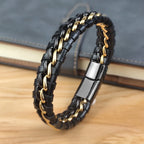 YKRON Genuine Leather Chain Bracelet