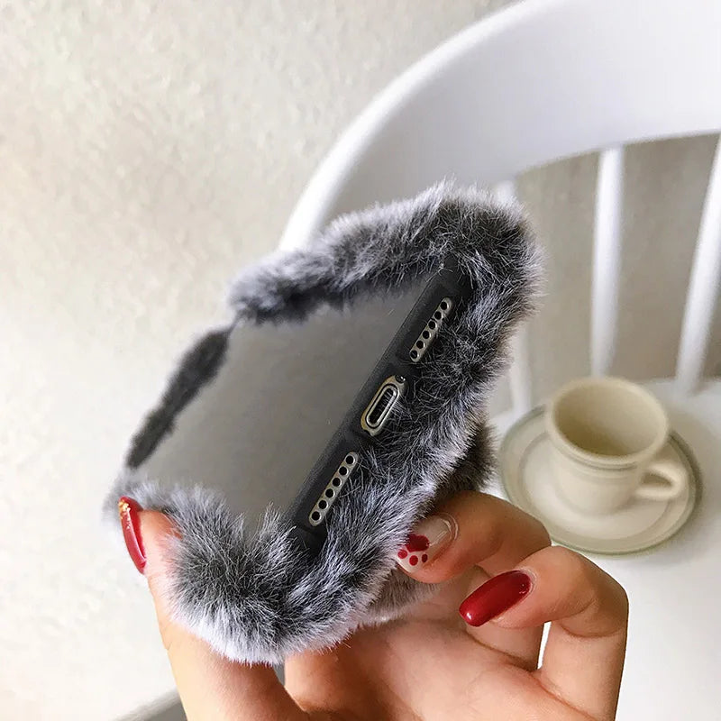 YKRON Plush Rabbit Furry Phone Case
