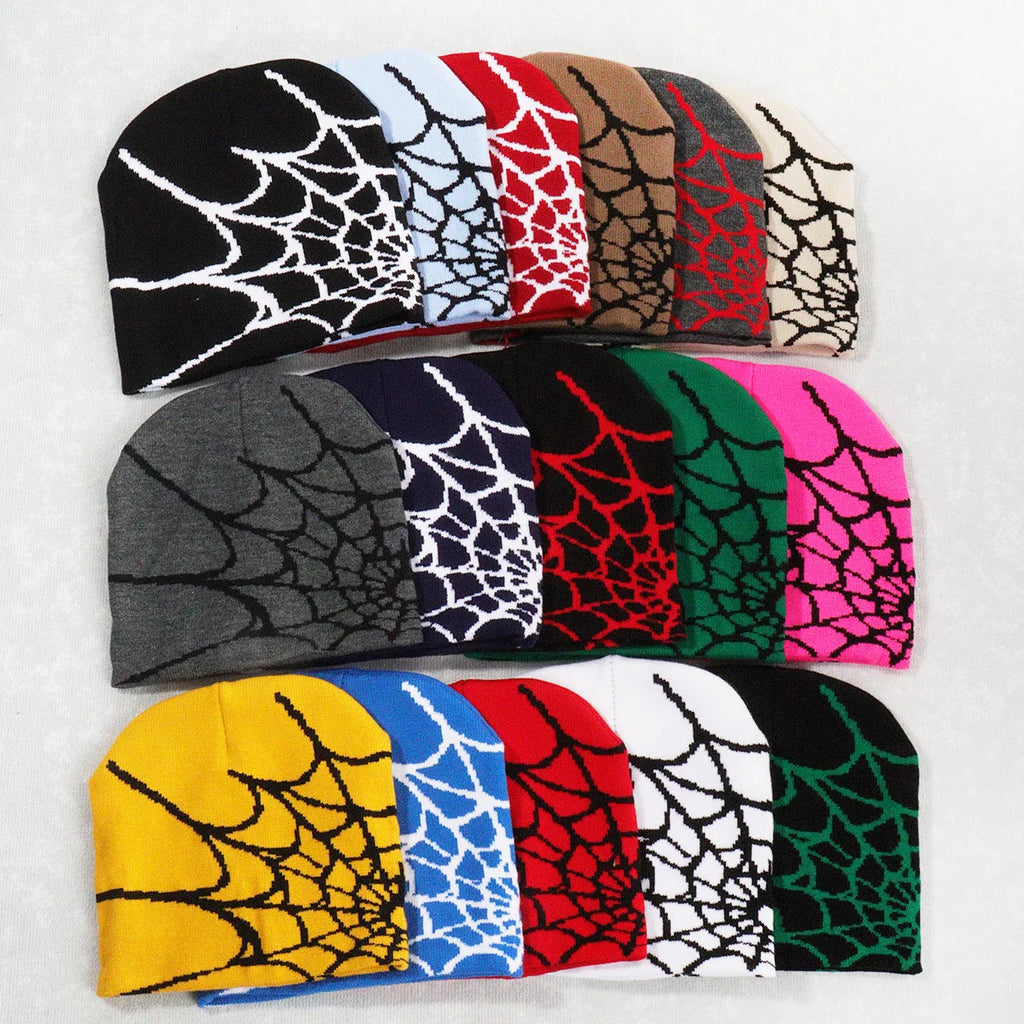 YKRON Spider Web Knit Y2K Beanie