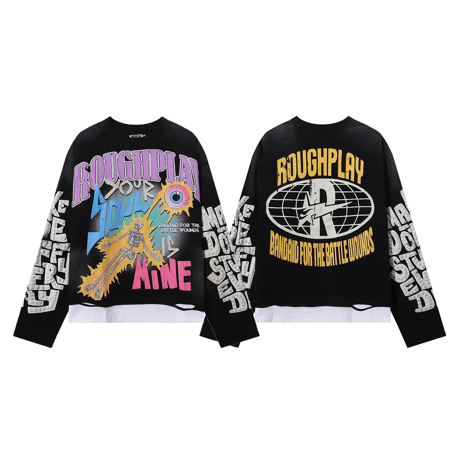 YKRON Rough Play Diamond Long Sleeve Oversized Tee