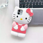 YKRON Bowknot Kitty 3D Silicone Phone Case