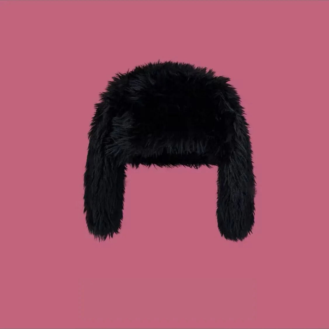 YKRON Y2K Rabbit Ears Plush Beanie