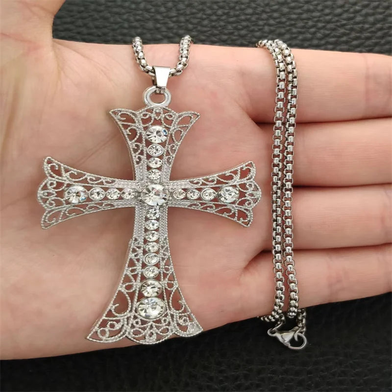 YKRON Retro Gothic Cross Hip Hop Necklace
