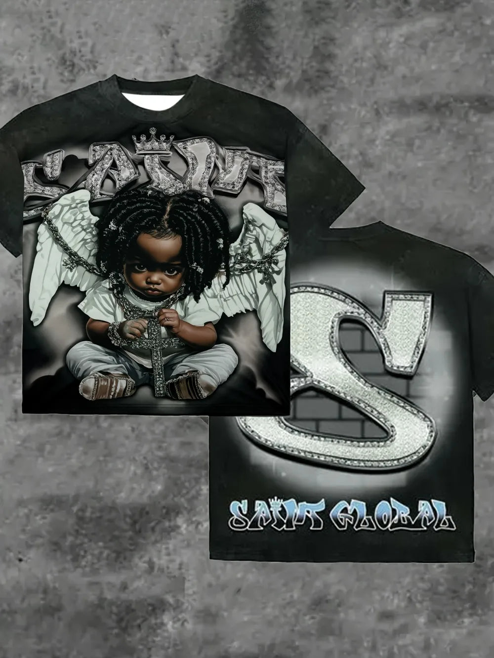 YKRON Angel Print Breathable Street Tee