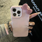 YKRON Rhinestone Bow Leather Phone Case