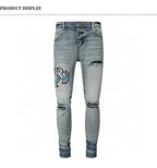 YKRON Retro Light Blue Y2K Hip Hop Jeans