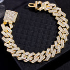 YKRON Iced Prong Cuban Chain Bracelet