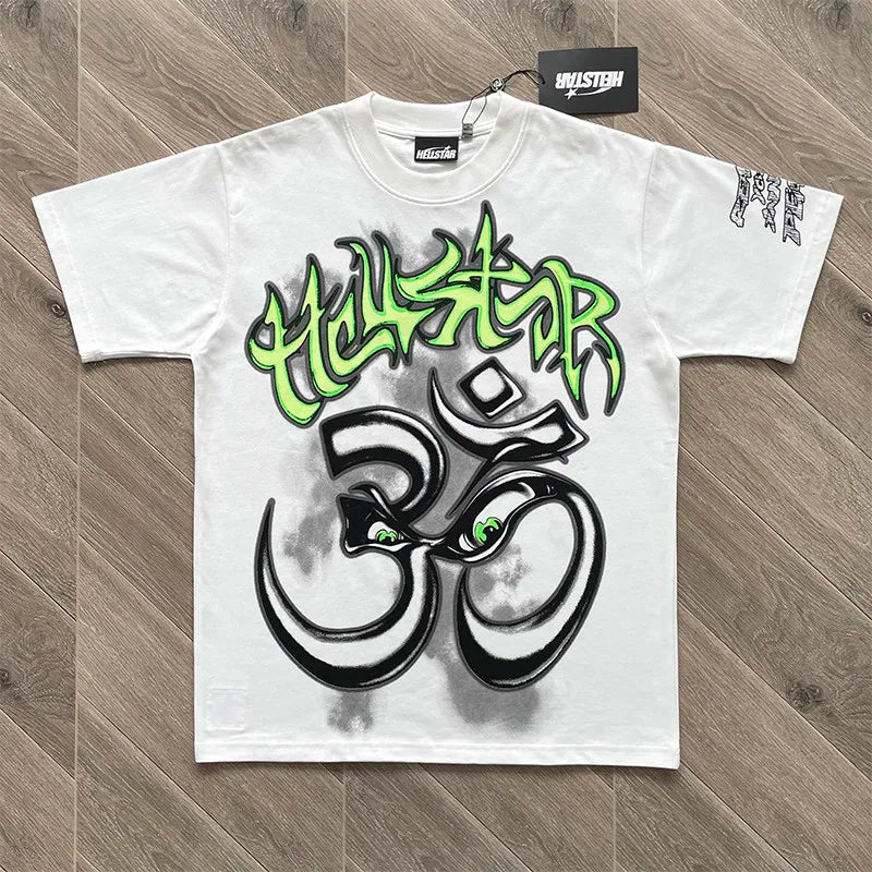 YKRON Hellstar Graffiti Print Short Sleeve Tee