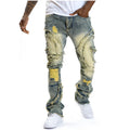 YKRON Ripped Stacked Skinny Jeans