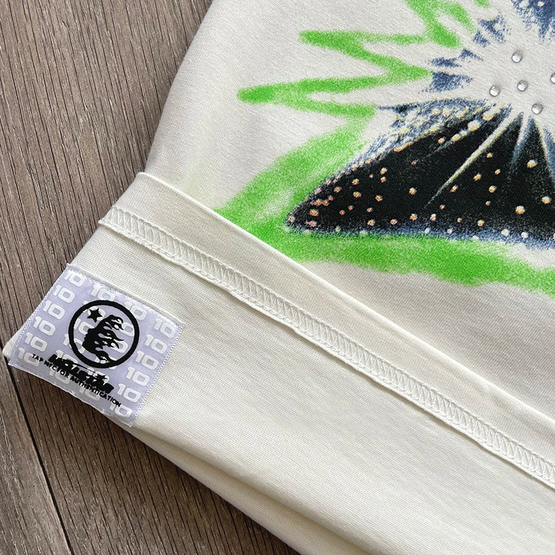 YKRON Hellstar Smiling Star Rhinestone Tee