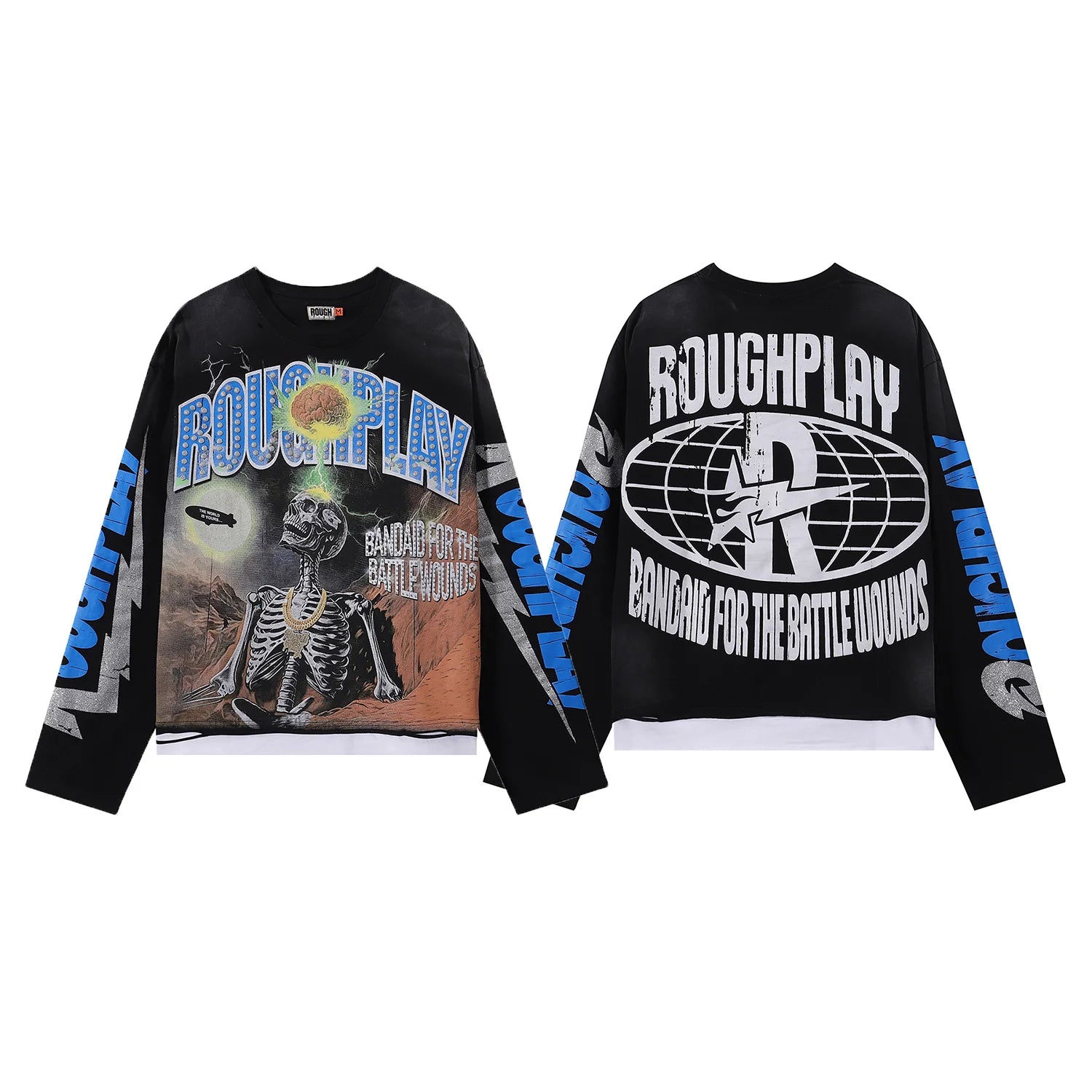 YKRON Rough Play Diamond Long Sleeve Oversized Tee
