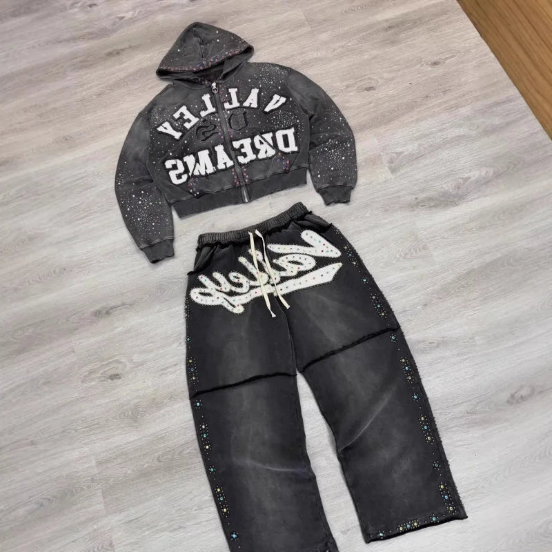 YKRON Valley Dreams Dark Style Oversized Hoodie