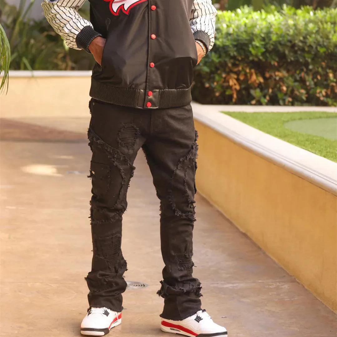 YKRON Ripped Stacked Skinny Jeans