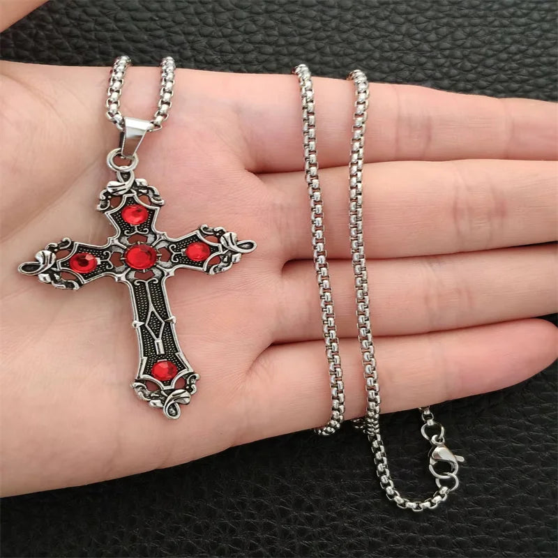 YKRON Retro Gothic Cross Hip Hop Necklace