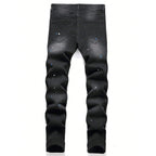 YKRON Y2K Ripped Slim Fit Black Jeans