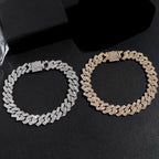 YKRON Iced Prong Cuban Chain Bracelet