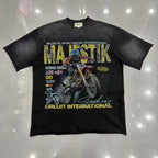 YKRON Majestik Rhinestone Print Hip Hop Tee