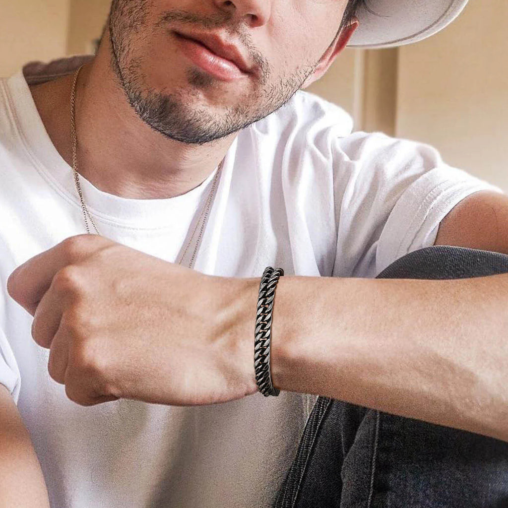 YKRON Heavy Cuban Stainless Steel Bracelet