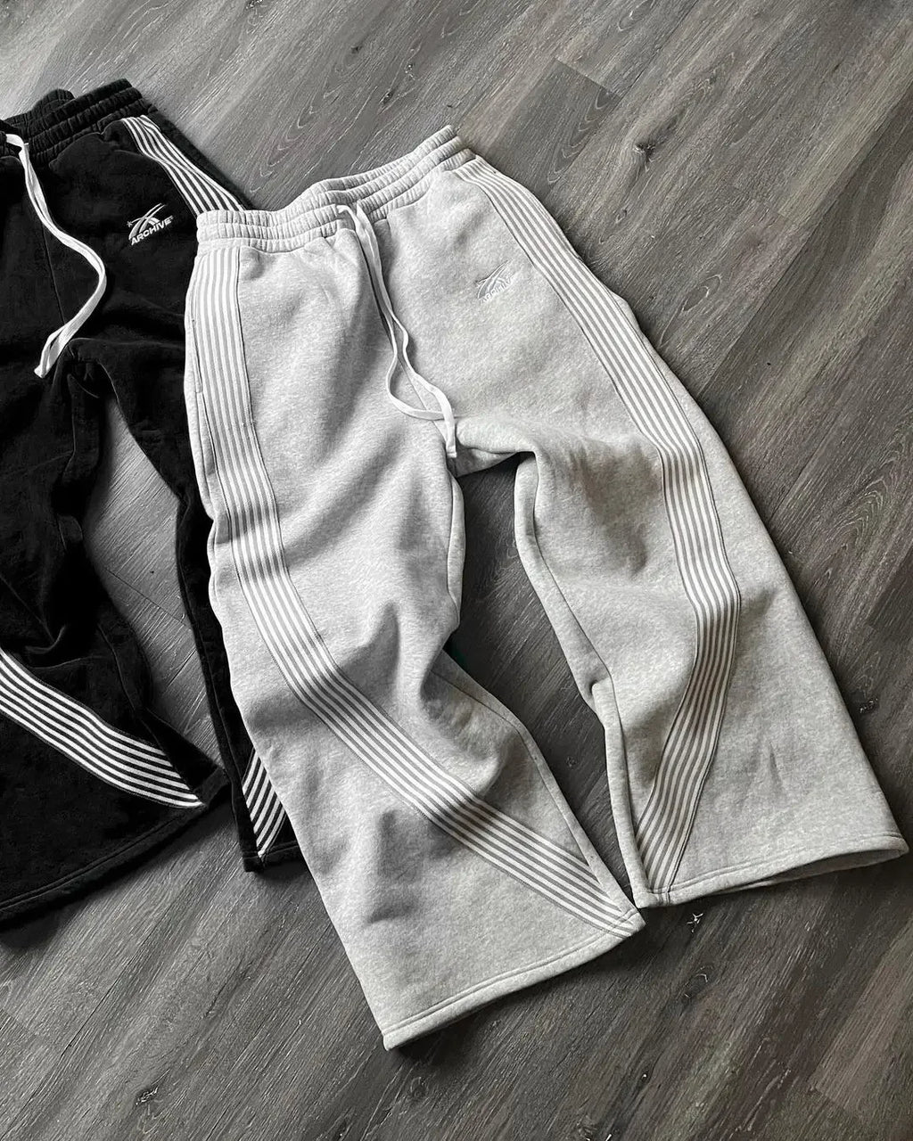 YKRON Y2K Gray Wide Leg Tactical Sweatpants