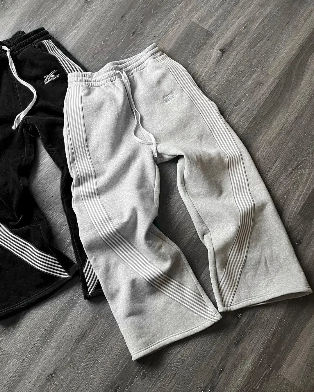 YKRON Y2K Gray Wide Leg Tactical Sweatpants
