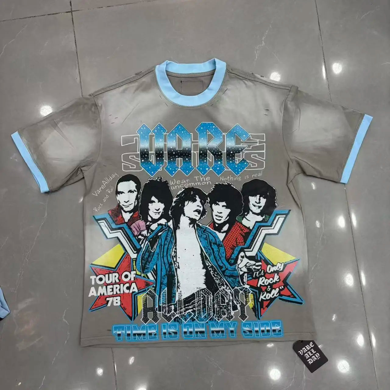 YKRON Rhinestone Diamond Baggy Streetwear Tee