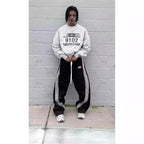 YKRON Y2K Gray Wide Leg Tactical Sweatpants
