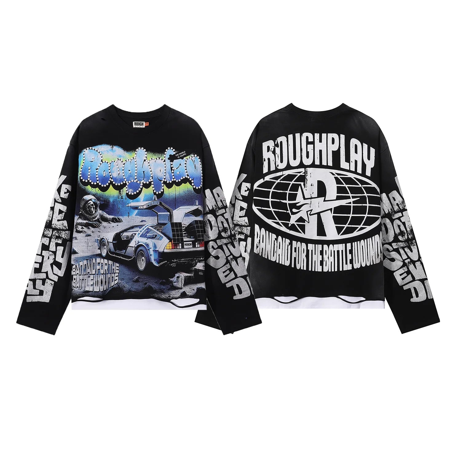 YKRON Rough Play Diamond Long Sleeve Oversized Tee