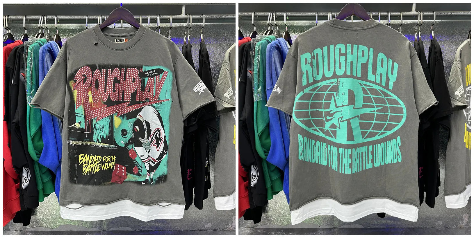 YKRON Rough Play Diamond Short Sleeve Oversized Tee