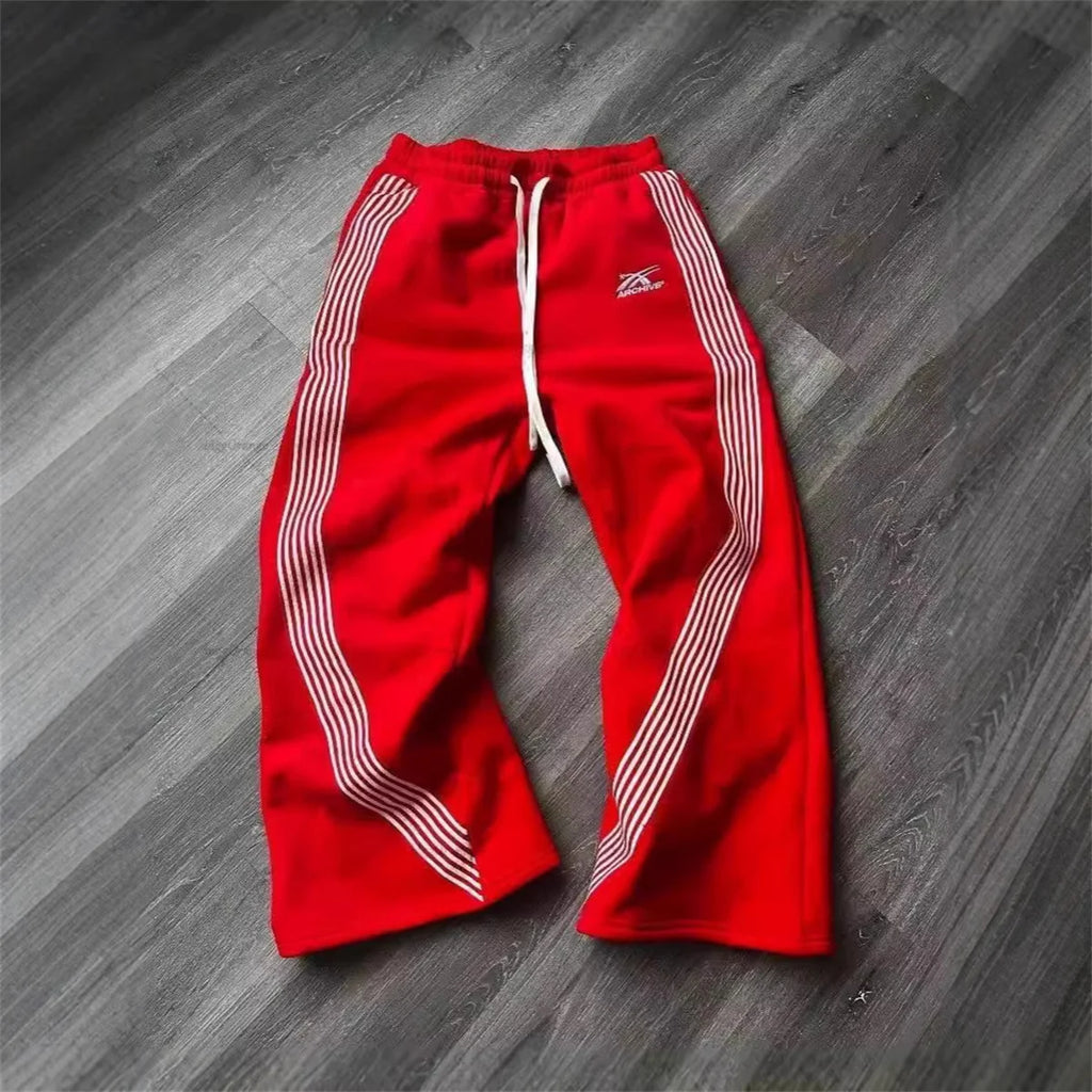 YKRON Y2K Gray Wide Leg Tactical Sweatpants
