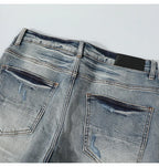 YKRON Retro Light Blue Y2K Hip Hop Jeans