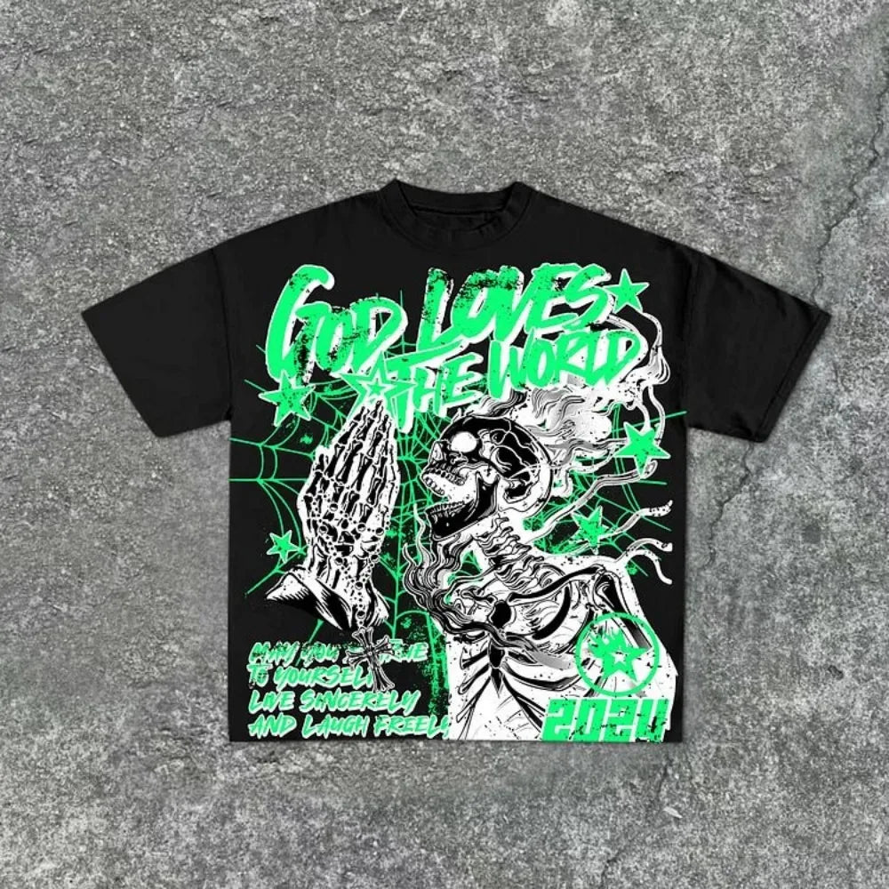 YKRON Skull Print Streetwear Tee