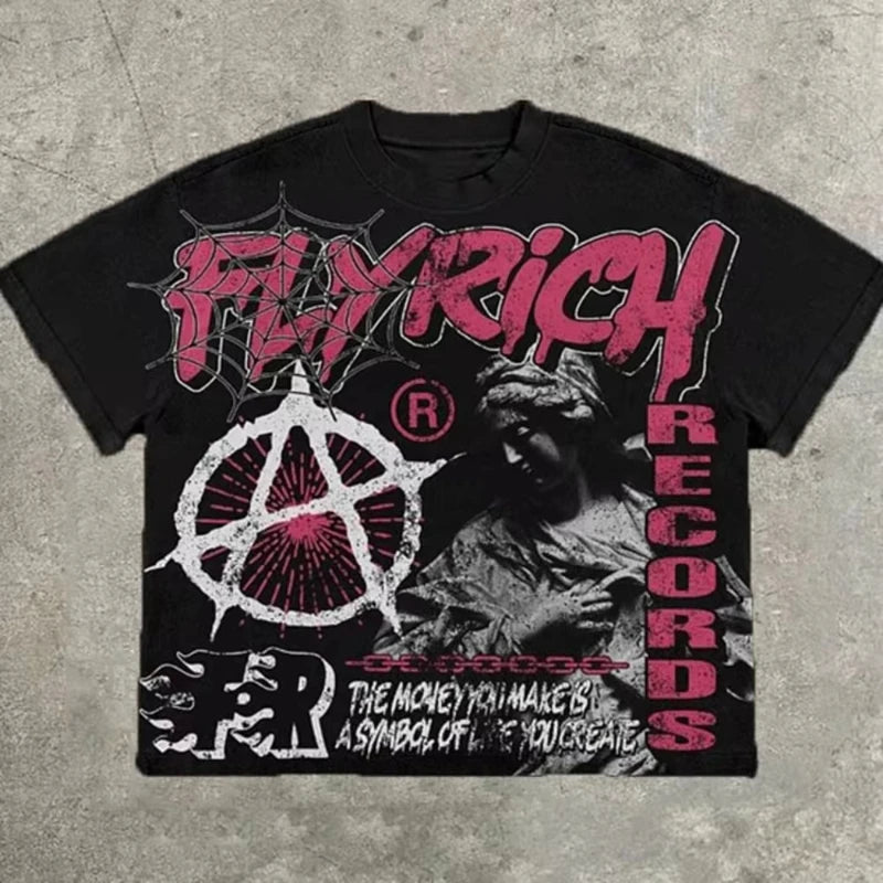 YKRON FlyRich Vintage Y2K Oversized Tee