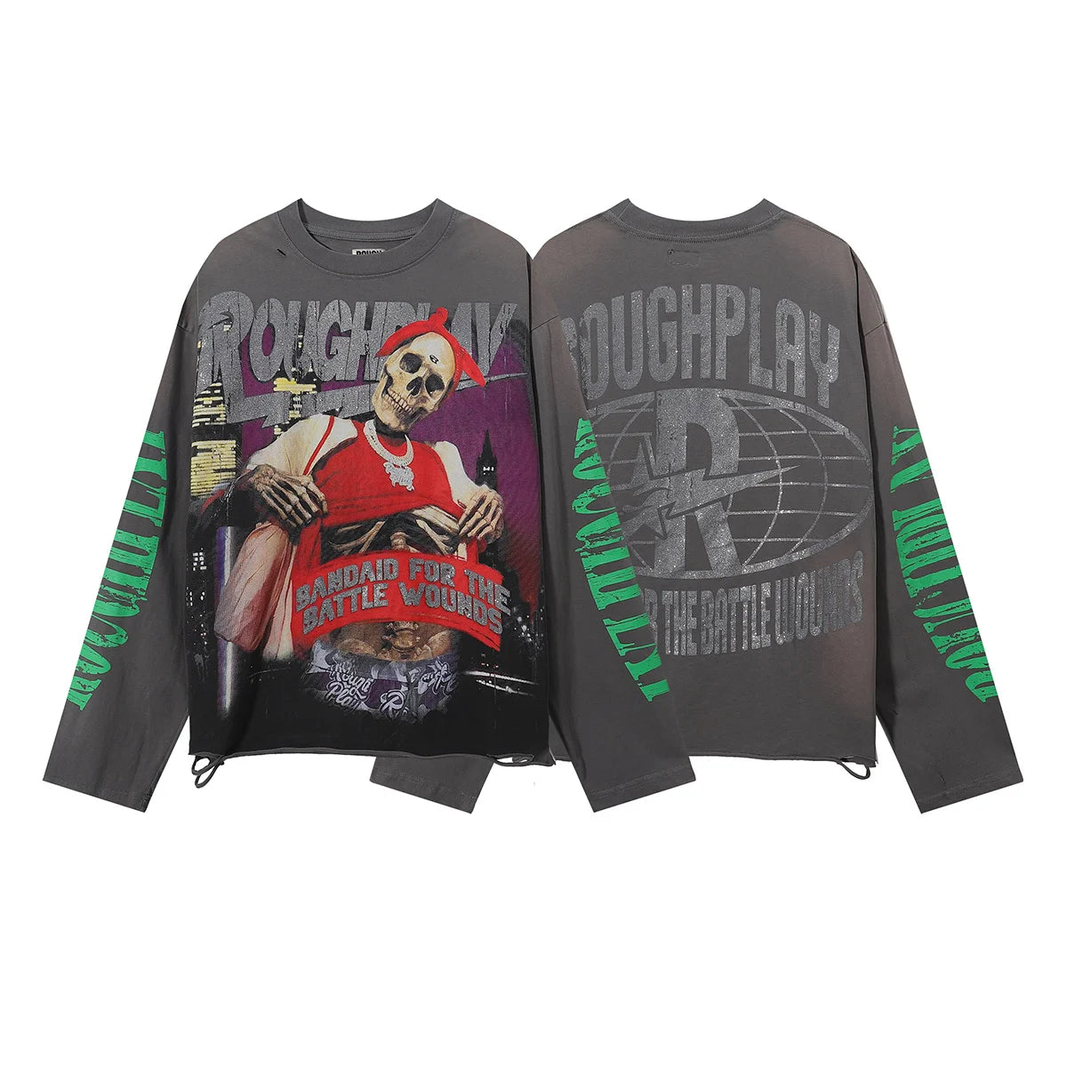 YKRON Rough Play Diamond Long Sleeve Oversized Tee