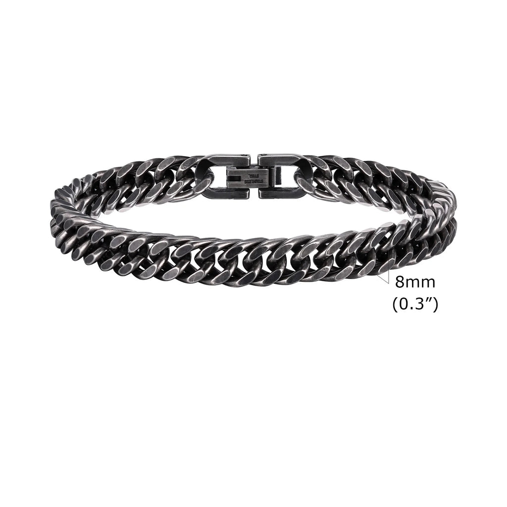 YKRON Heavy Cuban Stainless Steel Bracelet