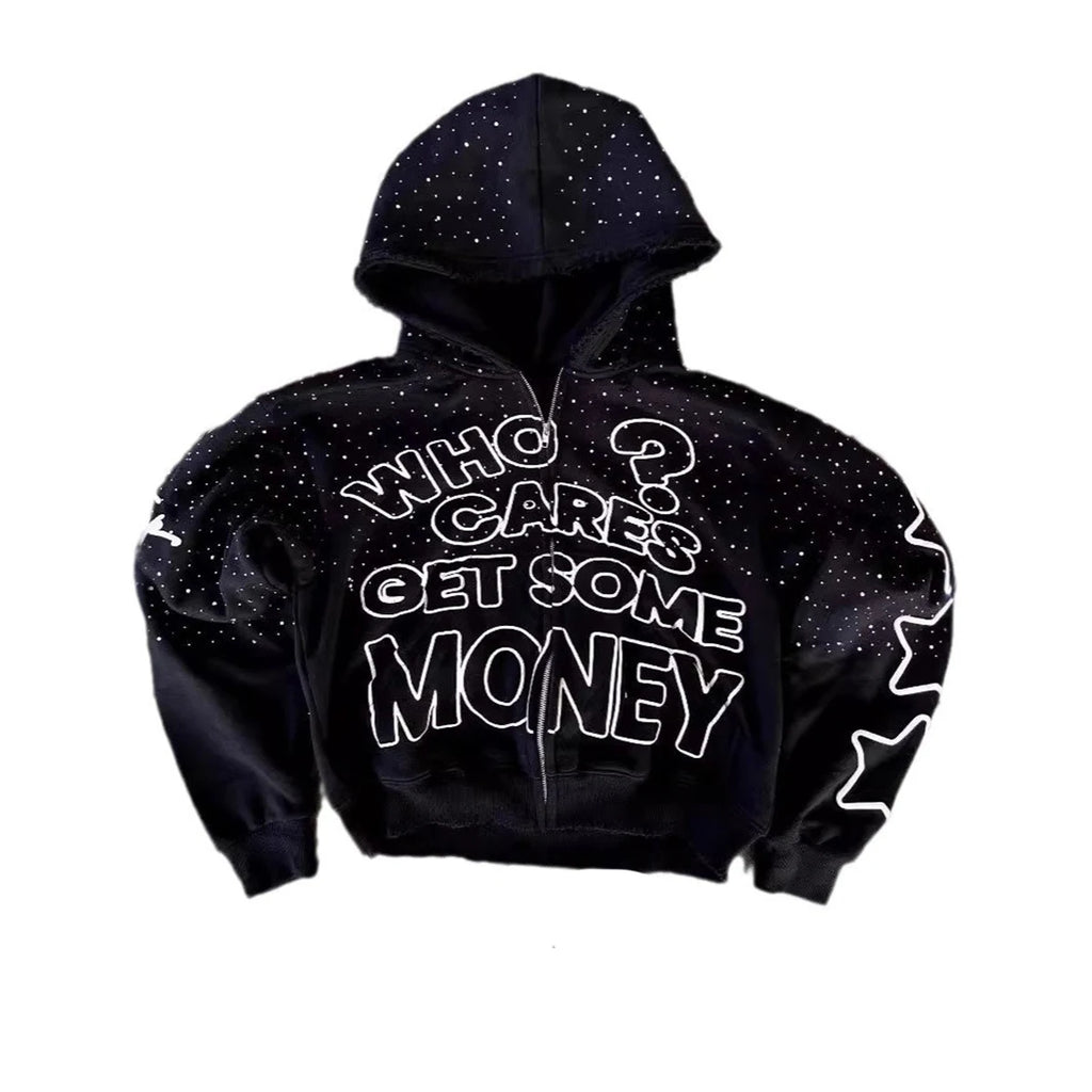 YKRON Y2K Retro Letter Zip Hoodie