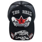 YKRON Punk Skull Crossbones Trucker Cap