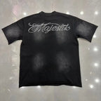 YKRON Majestik Rhinestone Print Hip Hop Tee