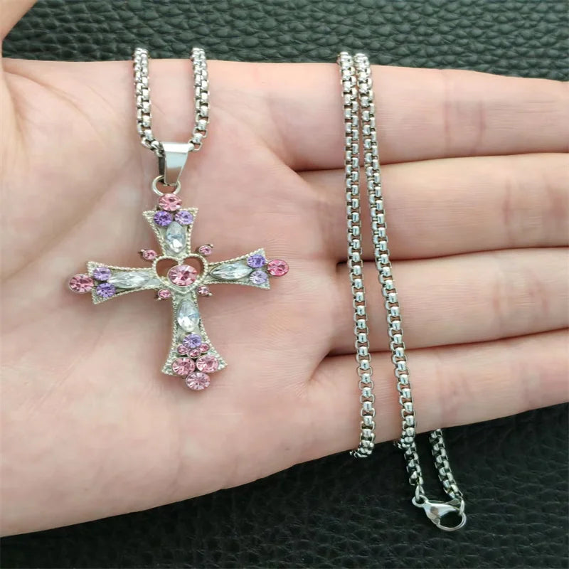 YKRON Retro Gothic Cross Hip Hop Necklace