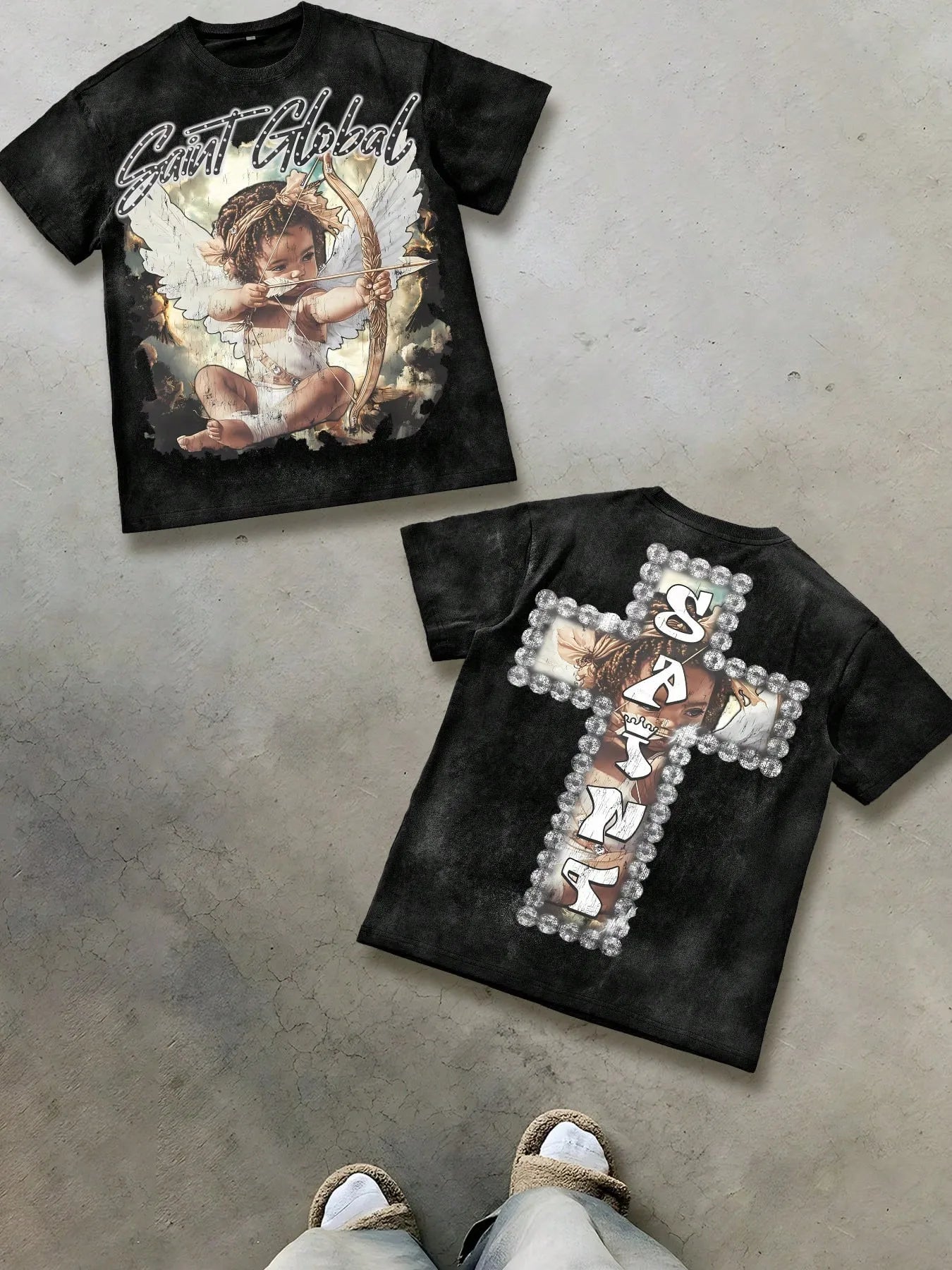 YKRON 3D Angel Print Summer Tee