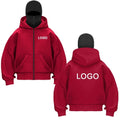YKRON Double Hood Ninja Mask Zip-Up Hoodie