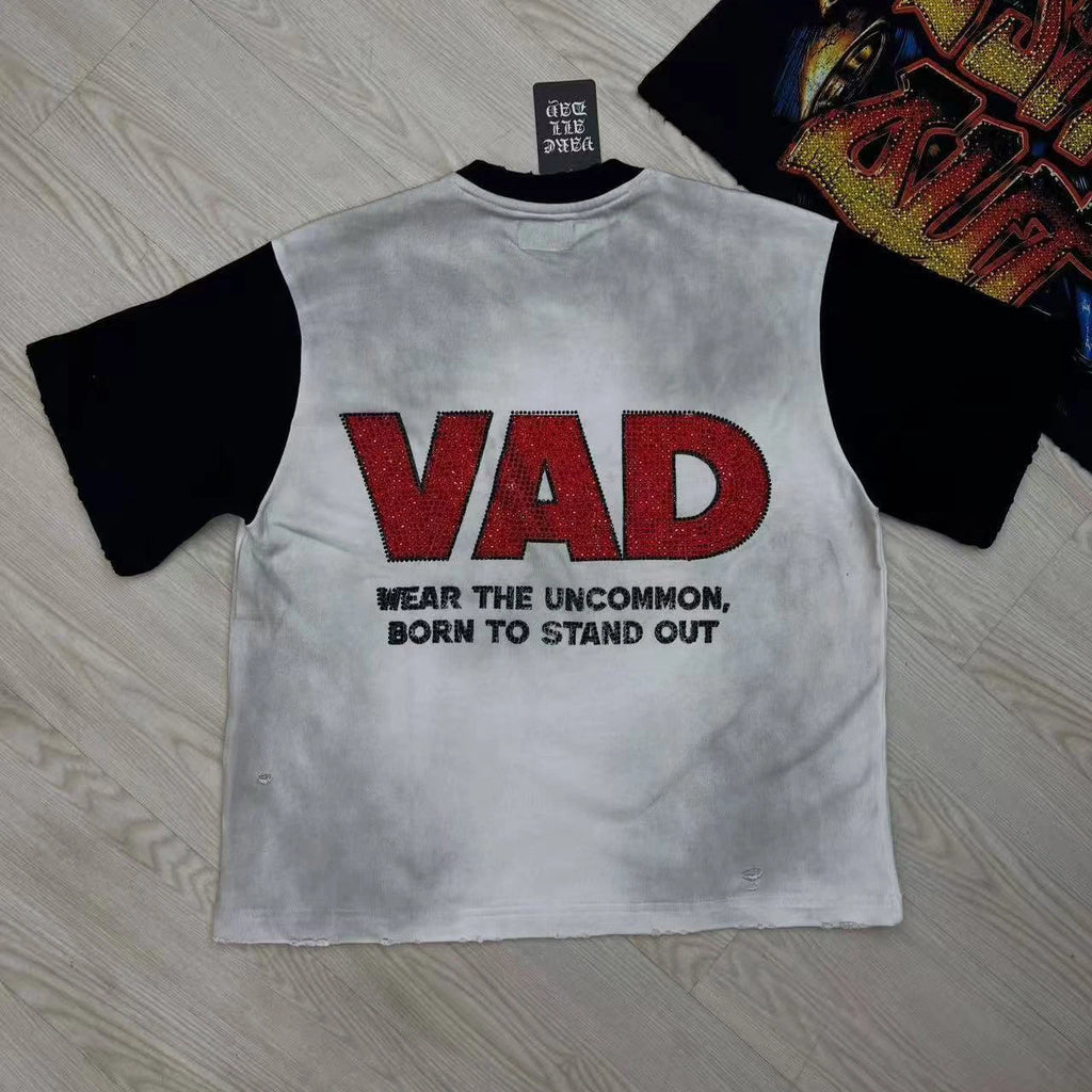 YKRON Rhinestone Diamond Baggy Streetwear Tee