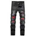 YKRON Y2K Ripped Slim Fit Black Jeans