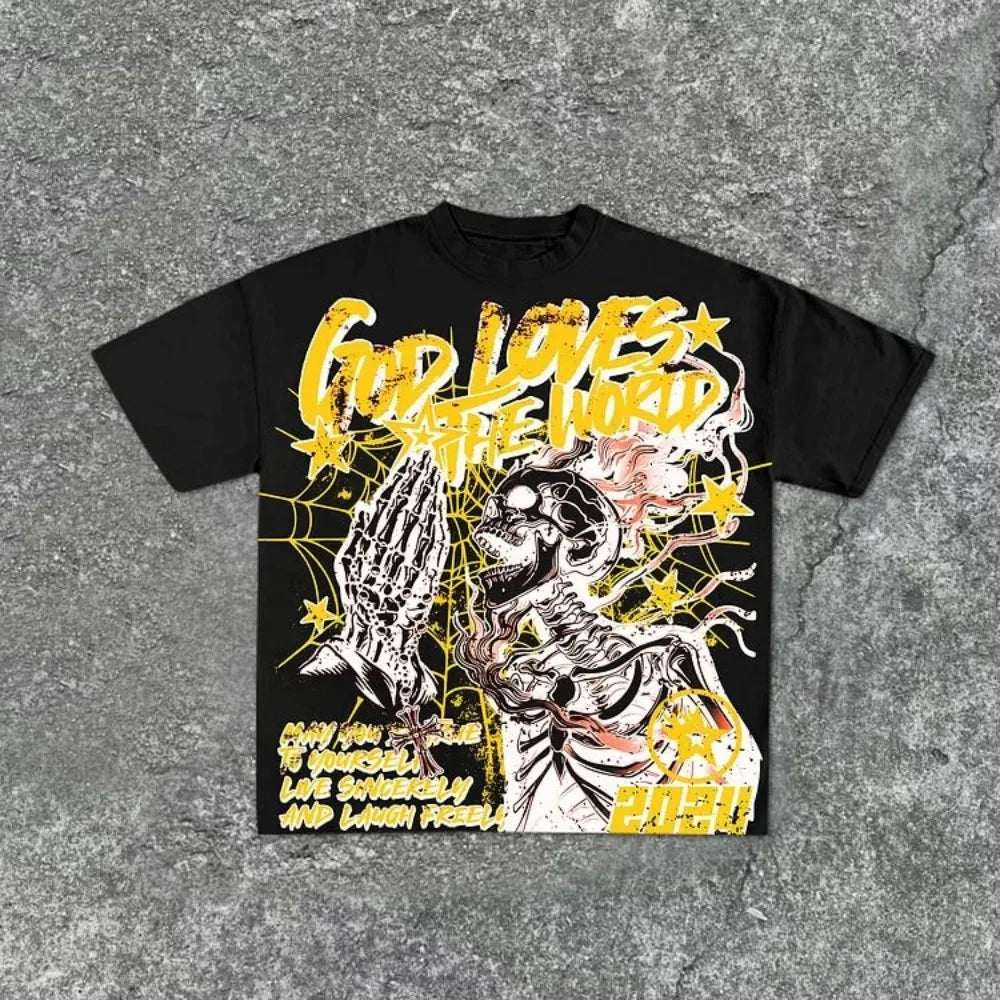 YKRON Skull Print Streetwear Tee