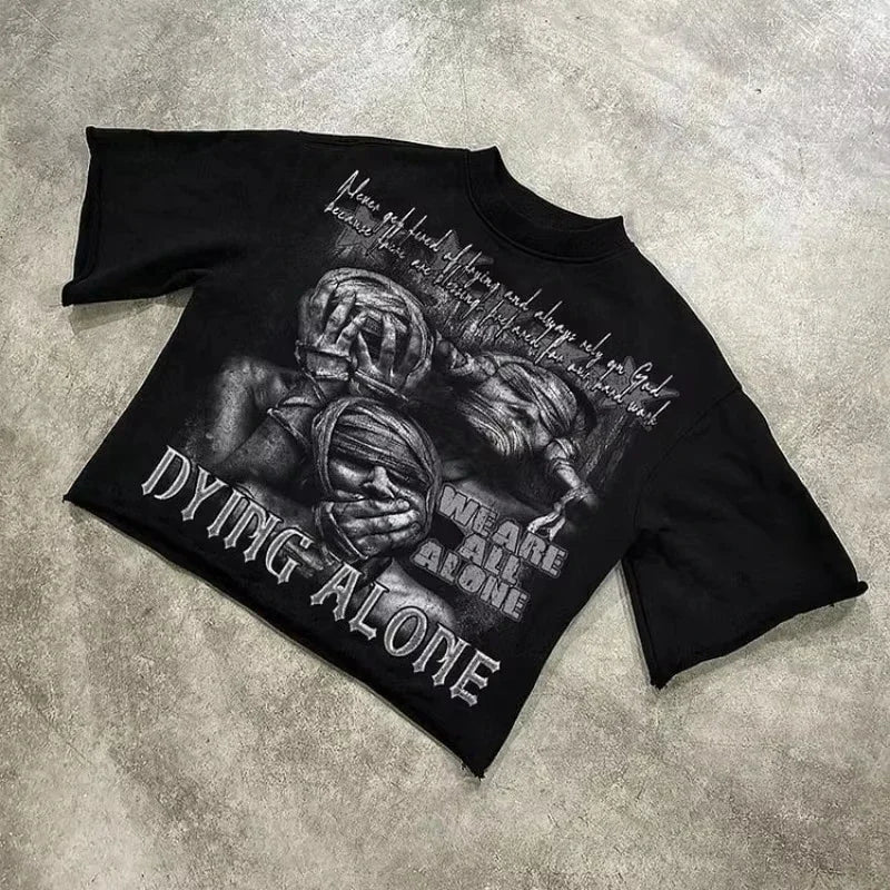 YKRON Abstract Face Oversized Streetwear Tee