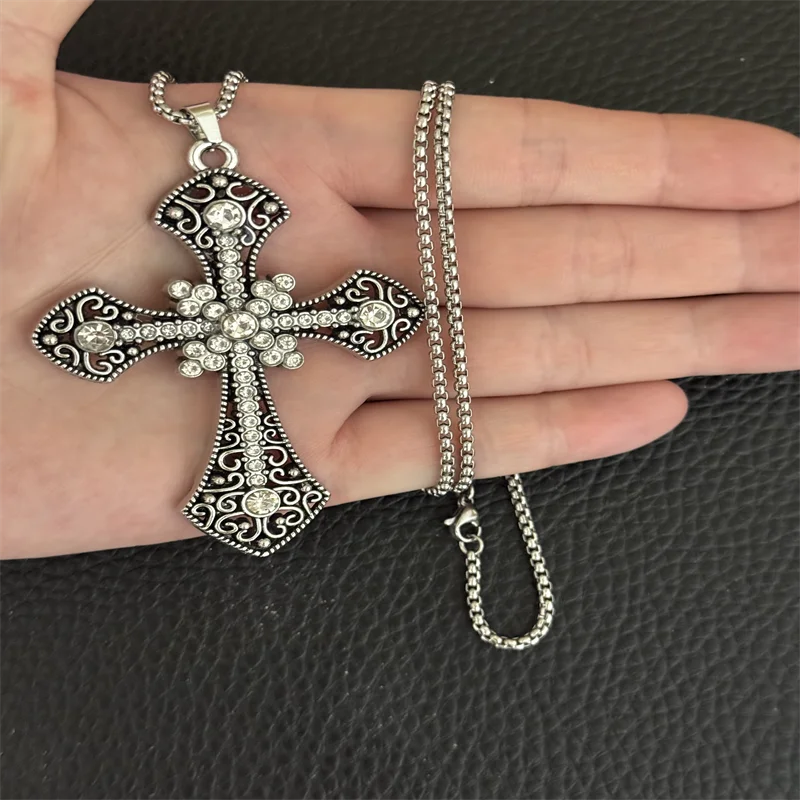 YKRON Retro Gothic Cross Hip Hop Necklace