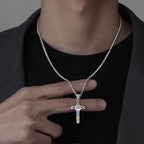 YKRON Saint Benedict Cross Stainless Steel Necklace