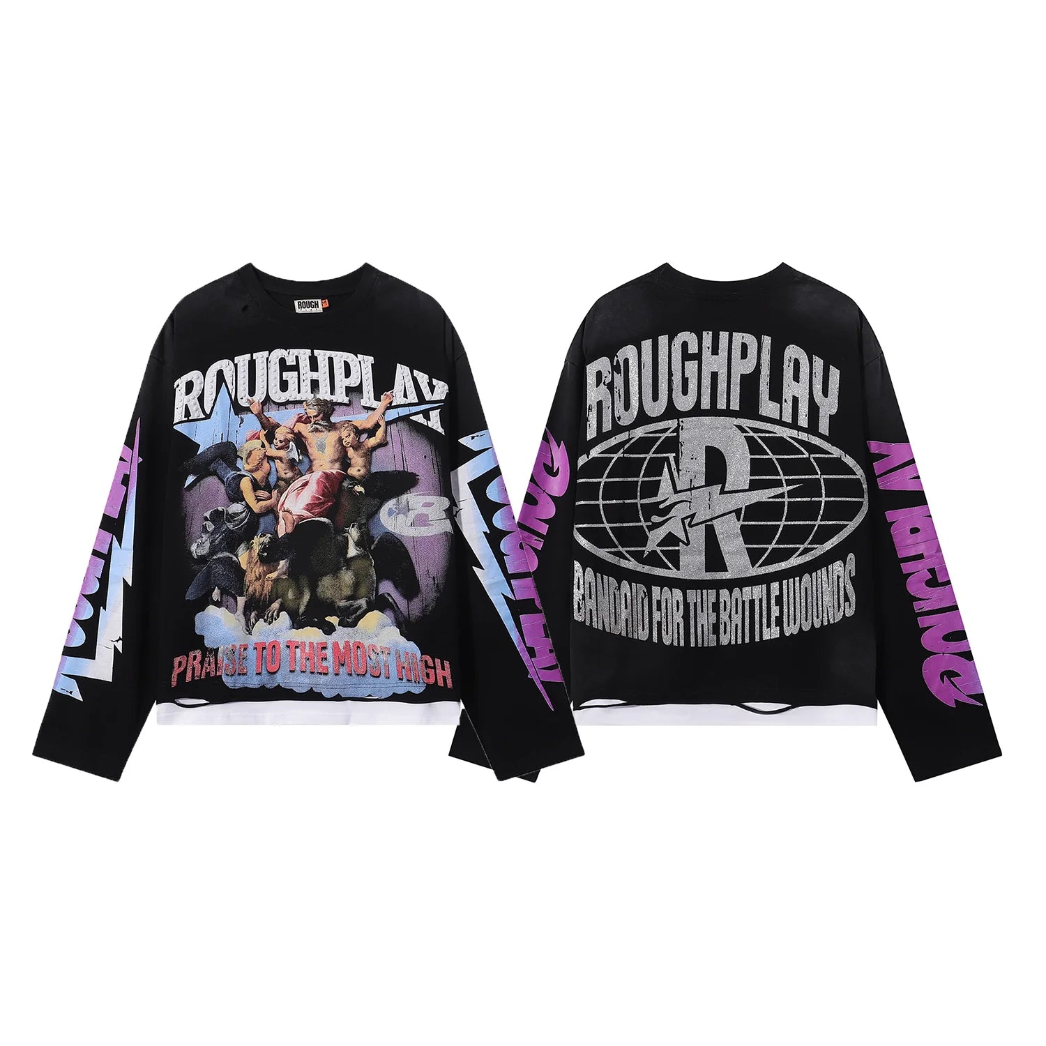YKRON Rough Play Diamond Long Sleeve Oversized Tee