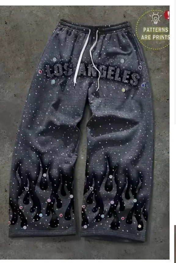 YKRON Y2K 3D Print Hip Hop Sweatpants