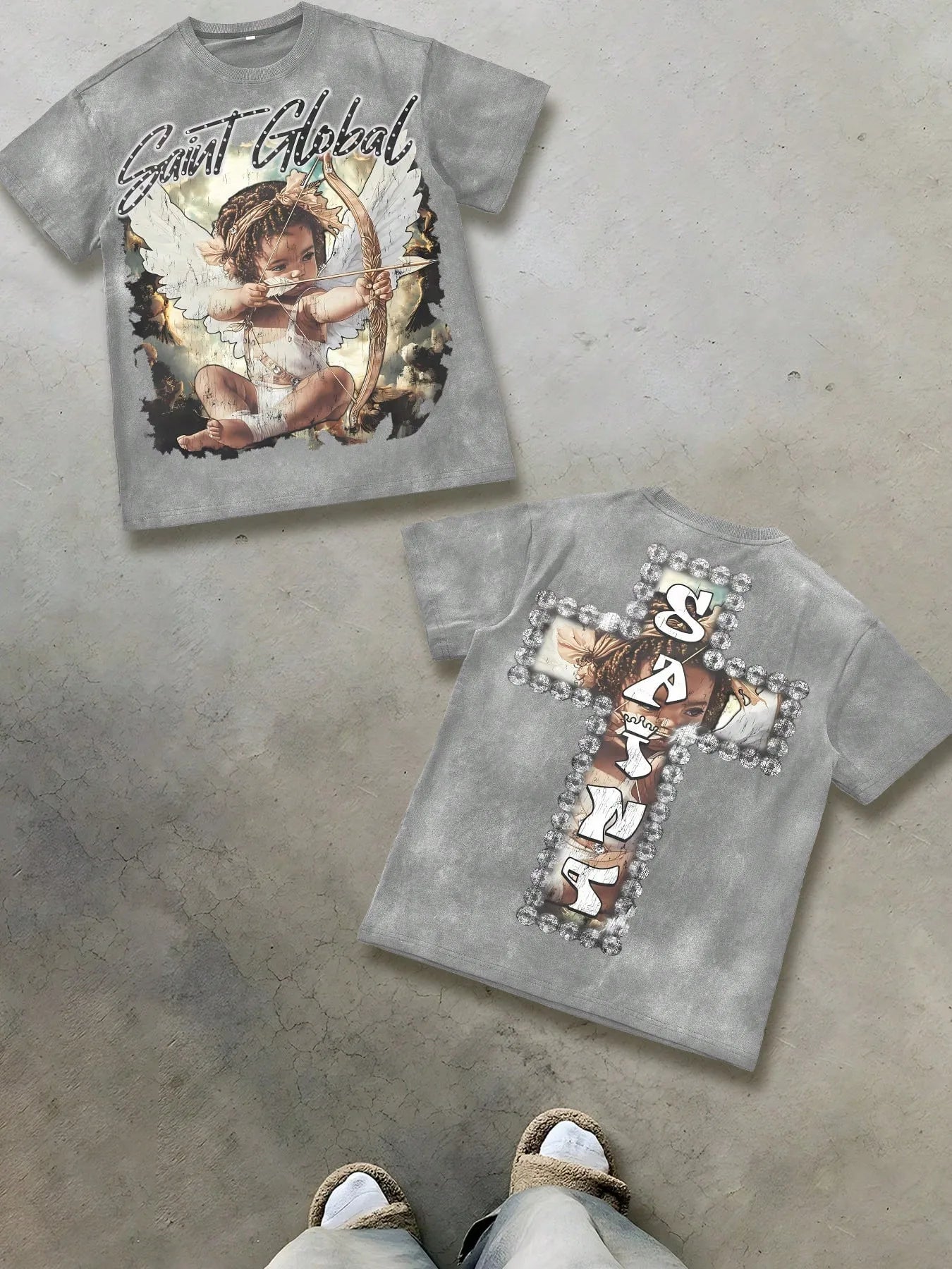 YKRON 3D Angel Print Summer Tee